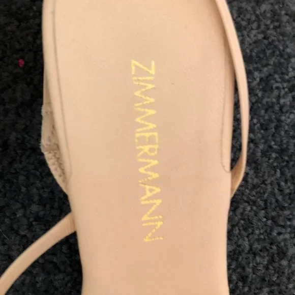 Zimmermann Nude Leather Kitten Heels Size 36 AU 5 RRP $550 NEW - Picture 13 of 15